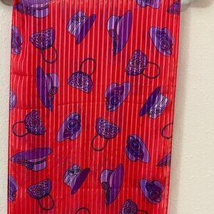 Red and Purple Hat Patterned Scarf